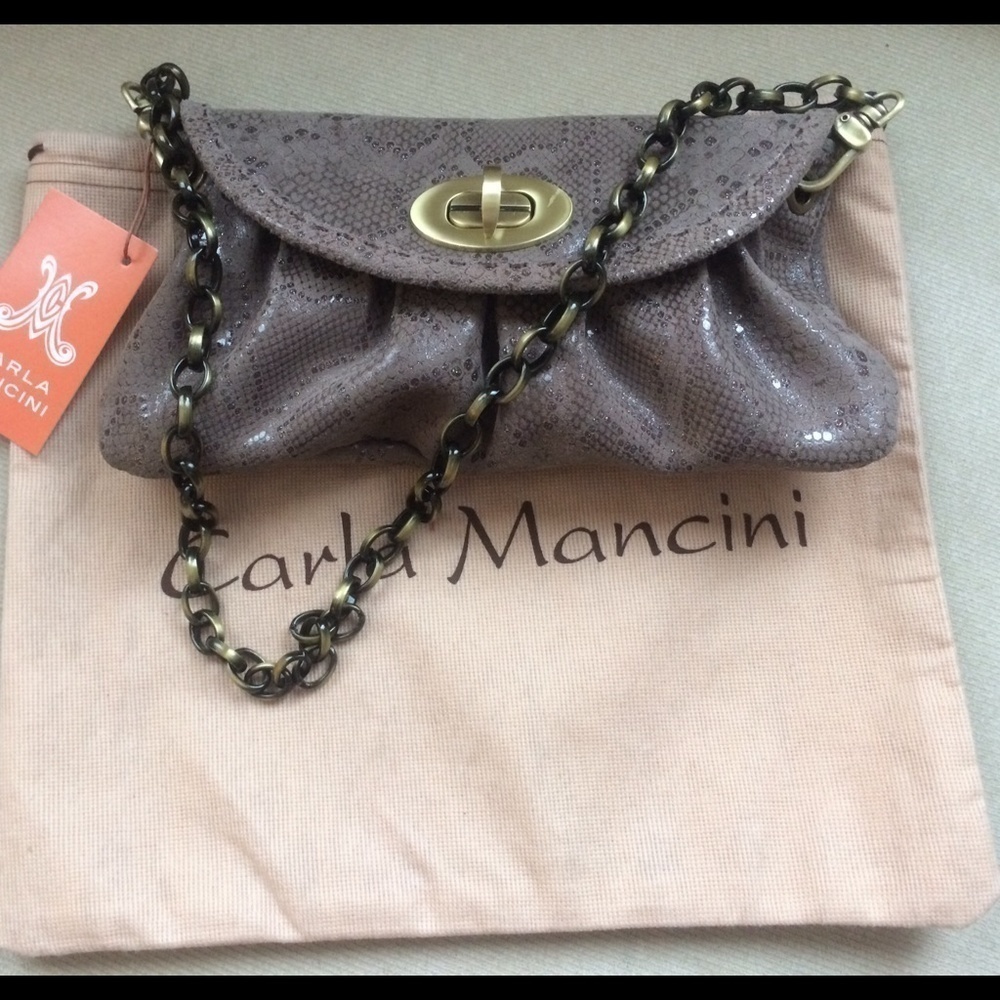 New - Carla Mancini mini leather clutch